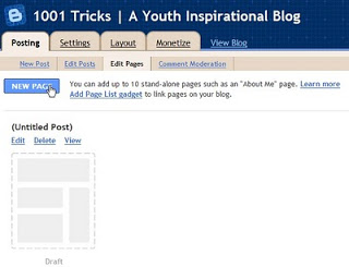 custom pages on blogger
